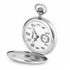 Gents 51mm Rhodium Plated Swiss Made Mechanical Pocket Watch image 3