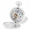 Gents 59mm Sterling Silver Mechanical Skeleton Swiss Made Pocket Watch image 2