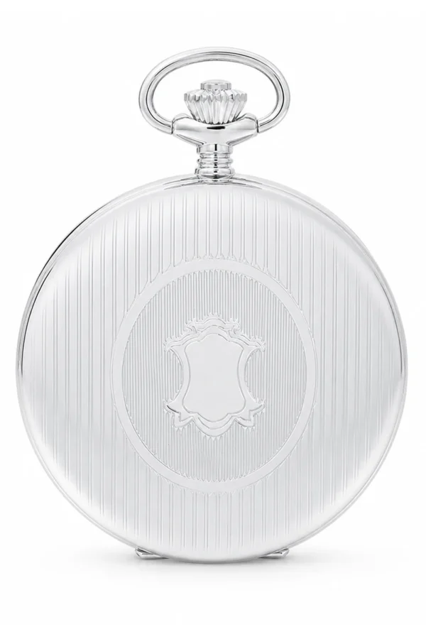 Gents 59mm Sterling Silver Mechanical Skeleton Swiss Made Pocket Watch image 3 Gents 59mm Sterling Silver Mechanical Skeleton Swiss Made Pocket Watch image 3