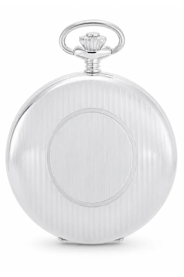 Gents 59mm Sterling Silver Mechanical Skeleton Swiss Made Pocket Watch image 4 Gents 59mm Sterling Silver Mechanical Skeleton Swiss Made Pocket Watch image 4