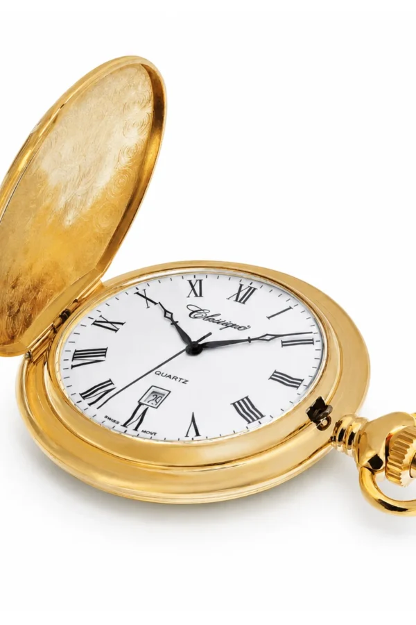 Vintage Antique 41mm Gold Plated Horse Swiss Quartz Pocket Watch image 2