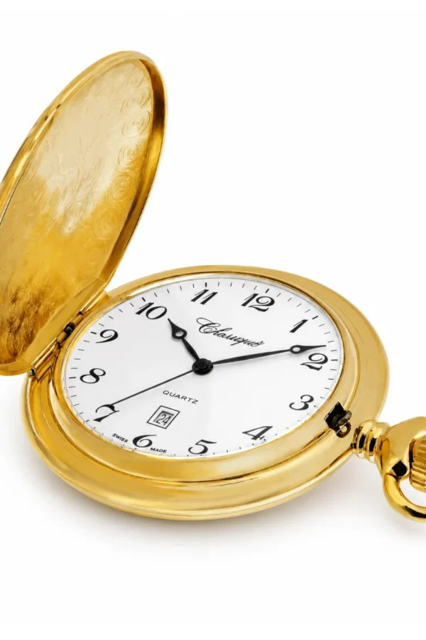 Vintage Antique 41mm Gold Plated Horse Swiss Quartz Pocket Watch image 3