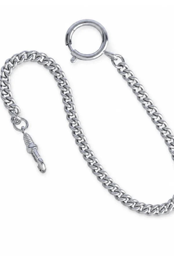 Rhodium Pocket Watch Chain | FOB & Co image 1