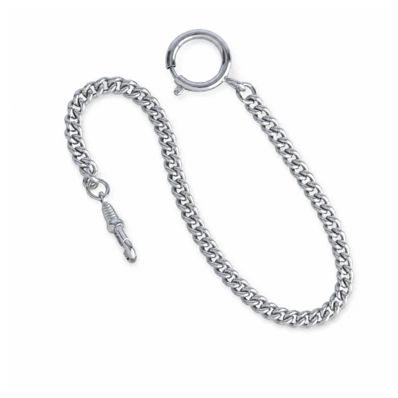 Rhodium Pocket Watch Chain | FOB & Co