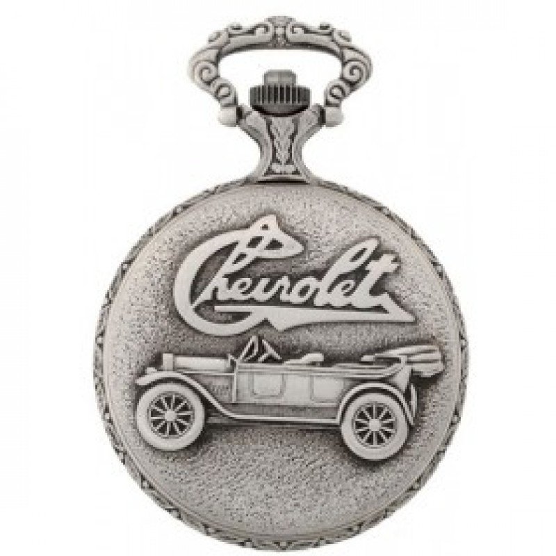 Gents 48mm Pewter Antique Rhodium Plated "Chevrolet" Swiss Quartz Pocket Watch AU image 2 Gents 48mm Pewter Antique Rhodium Plated "Chevrolet" Swiss Quartz Pocket Watch AU image 2