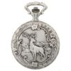 Gents 48mm Pewter Antique Rhodium Plated "Deer" Swiss Quartz Pocket Watch AU image 1