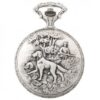 Gents 48mm Pewter Antique Rhodium Plated "Deer" Swiss Quartz Pocket Watch AU image 2