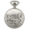 Gents 48mm Pewter Antique Rhodium Plated "Farmer" Swiss Quartz Pocket Watch AU image 2
