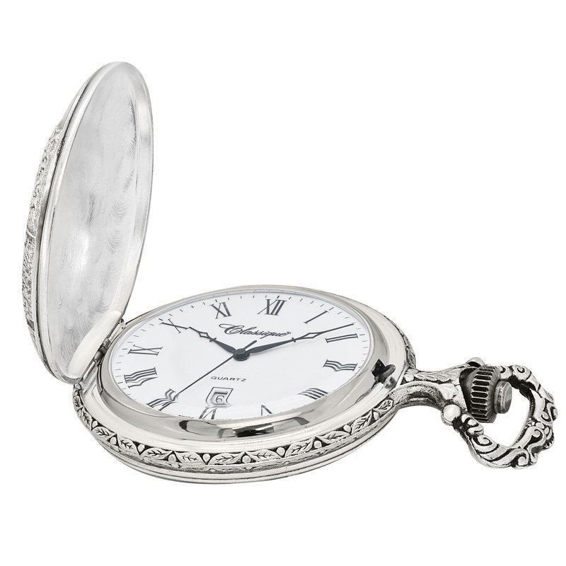 Gents 48mm Pewter Antique Rhodium Plated "Fisherman" Swiss Quartz Pocket Watch AU image 3 Gents 48mm Pewter Antique Rhodium Plated "Fisherman" Swiss Quartz Pocket Watch AU image 3